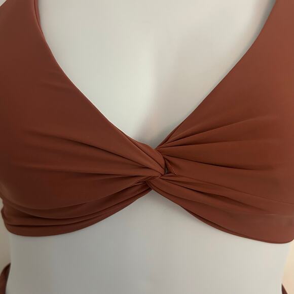 Zaful Twisted Lace Up Back High Waisted Two-Piece Padded Bikini L Large New - Picture 2 of 6